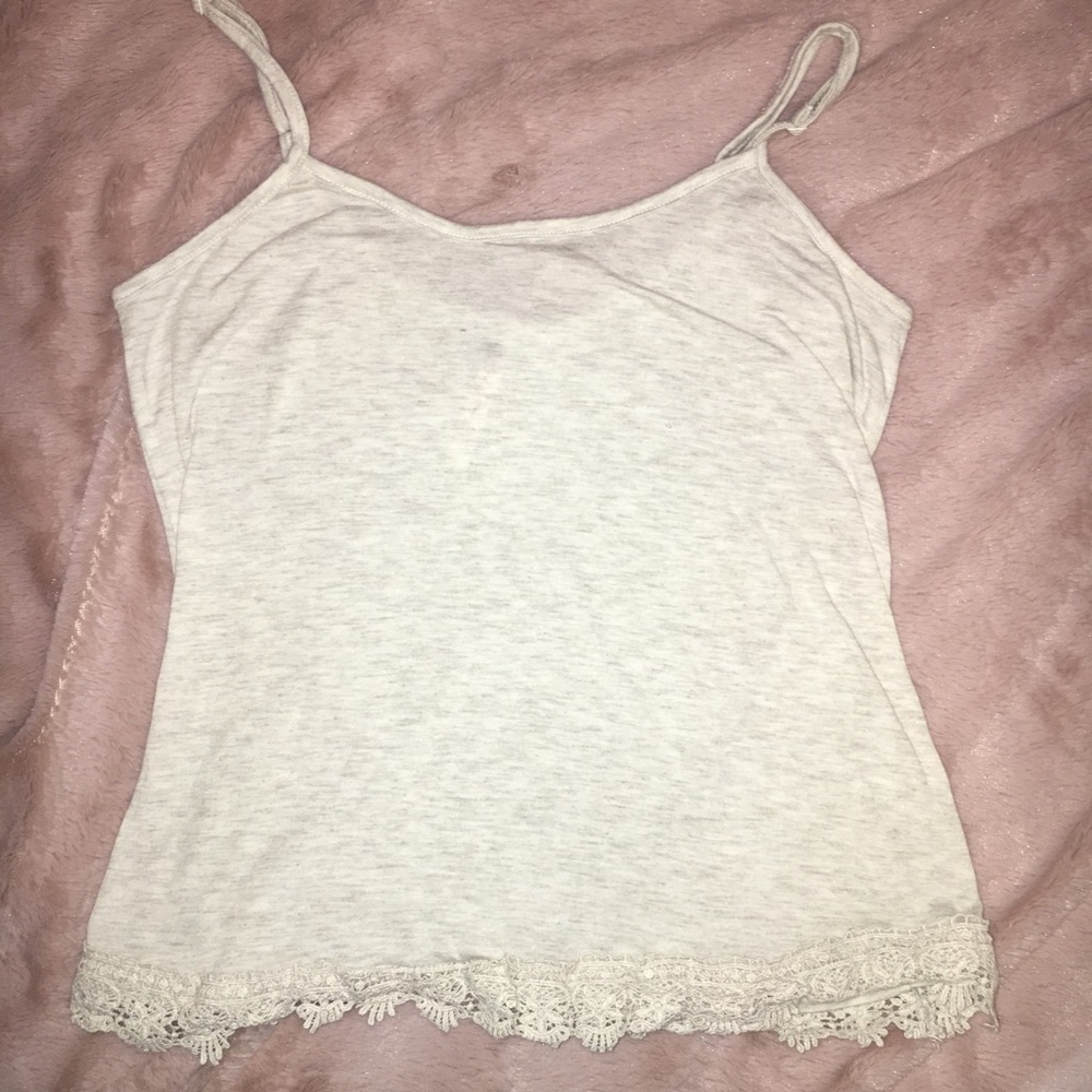 Tank top with lace trim